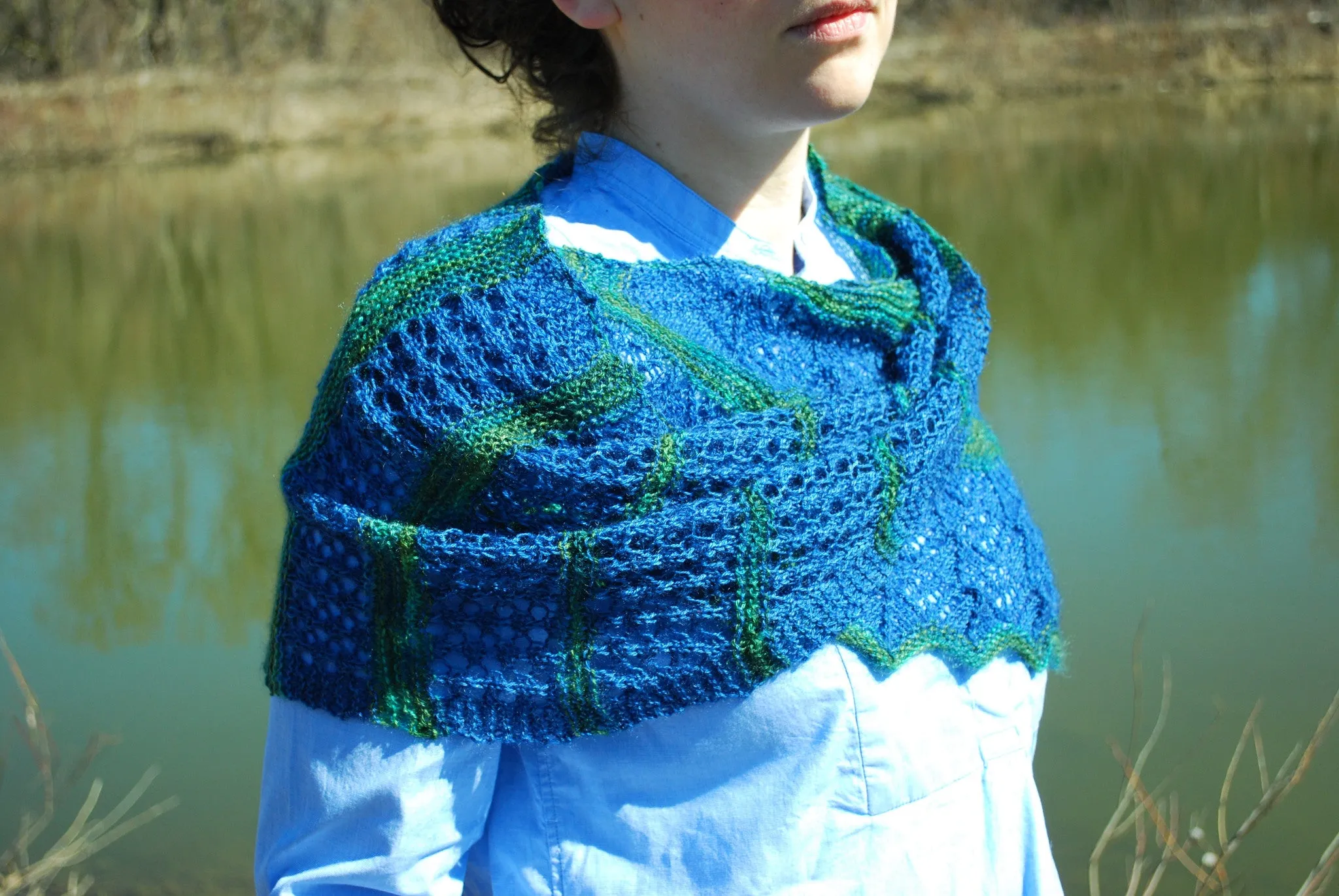 Grand River Stole Knitting Pattern (PDF) by Phibersmith Designs