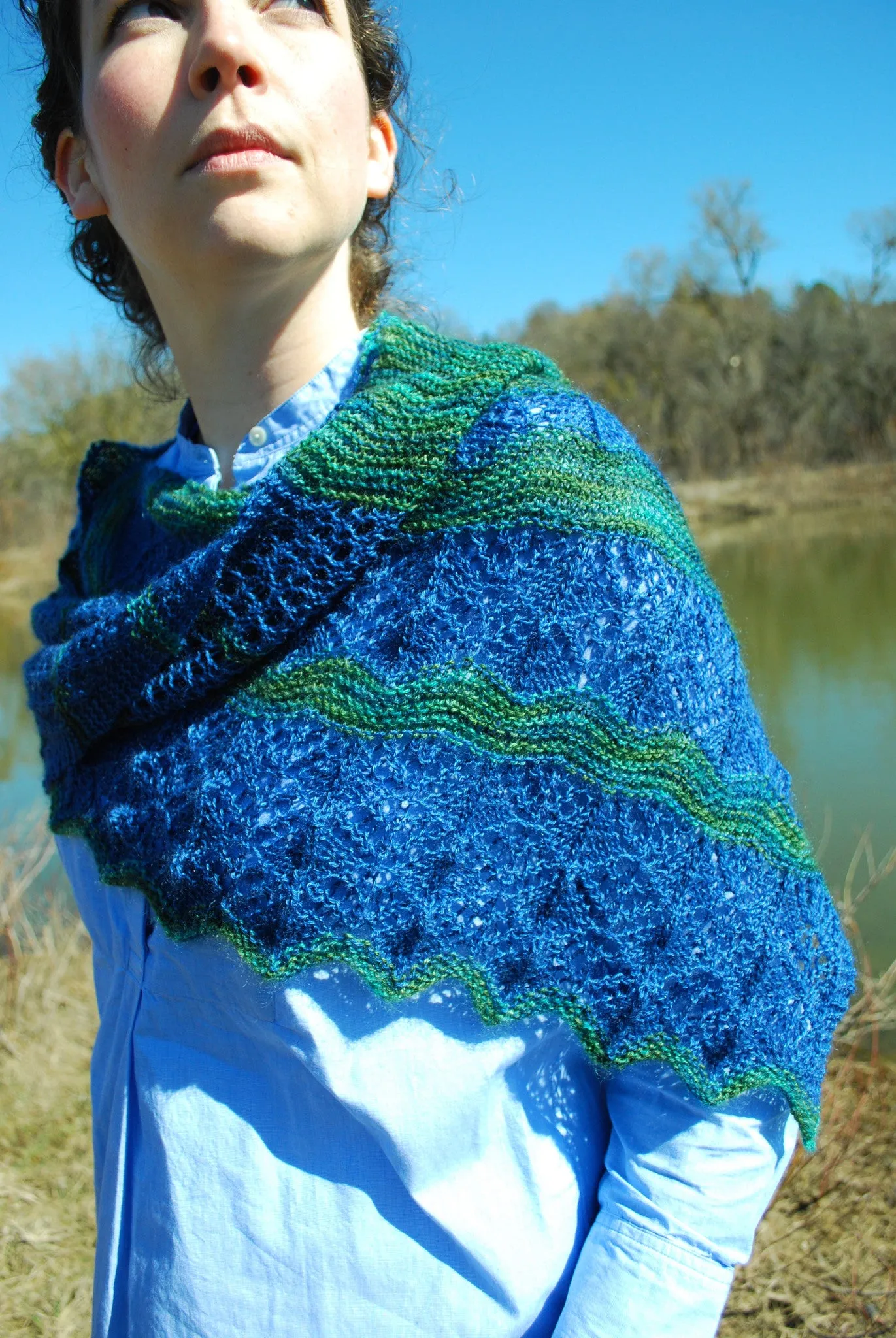 Grand River Stole Knitting Pattern (PDF) by Phibersmith Designs