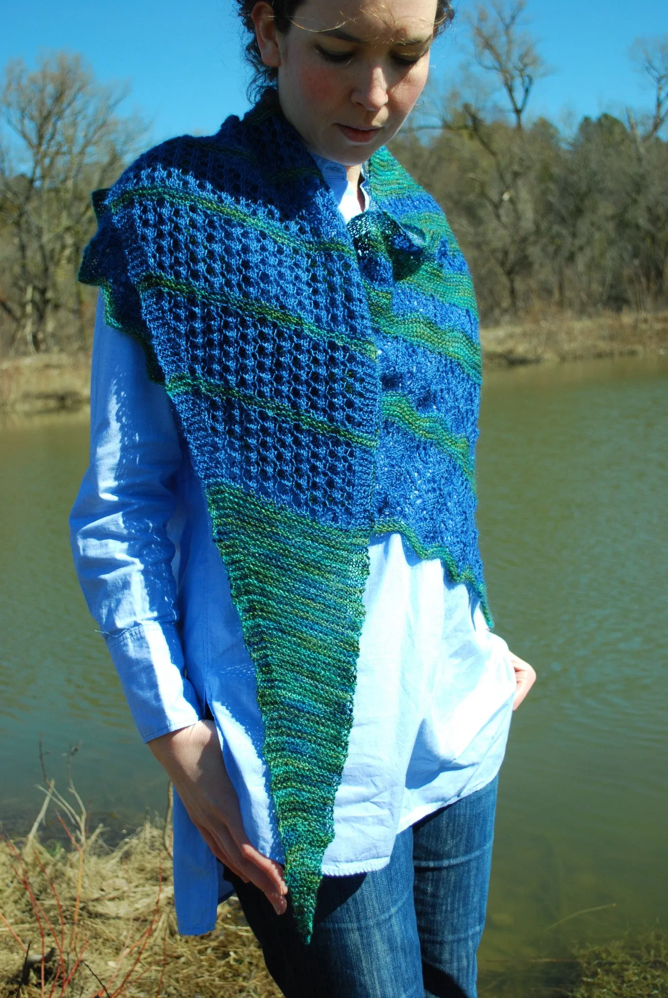 Grand River Stole Knitting Pattern (PDF) by Phibersmith Designs