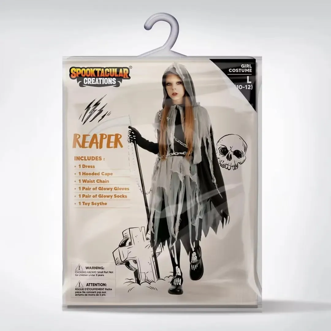 Grim Reaper Costume with Gloves and Tights Glow in the Dark