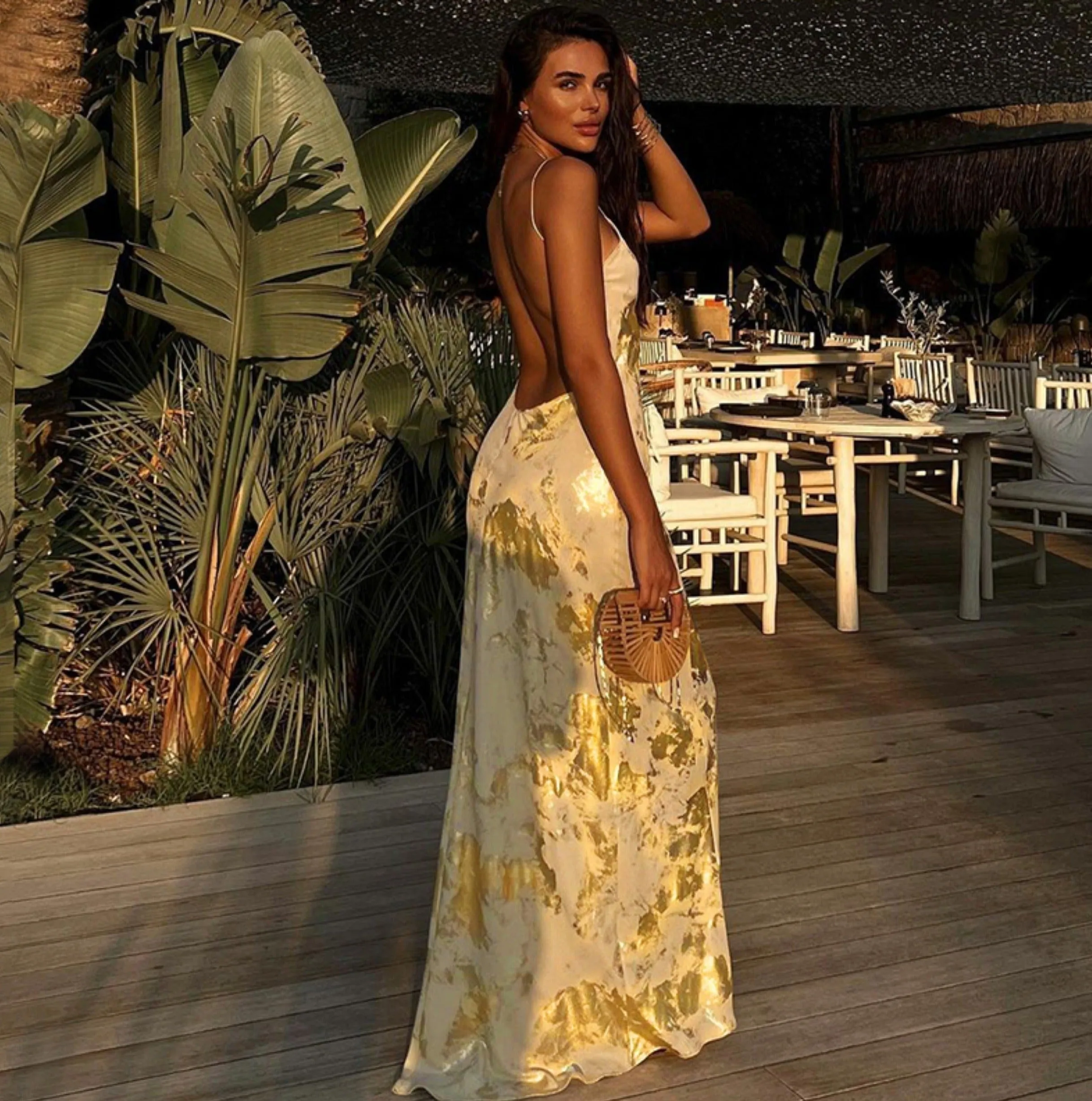 Haily Backless Maxi Dress