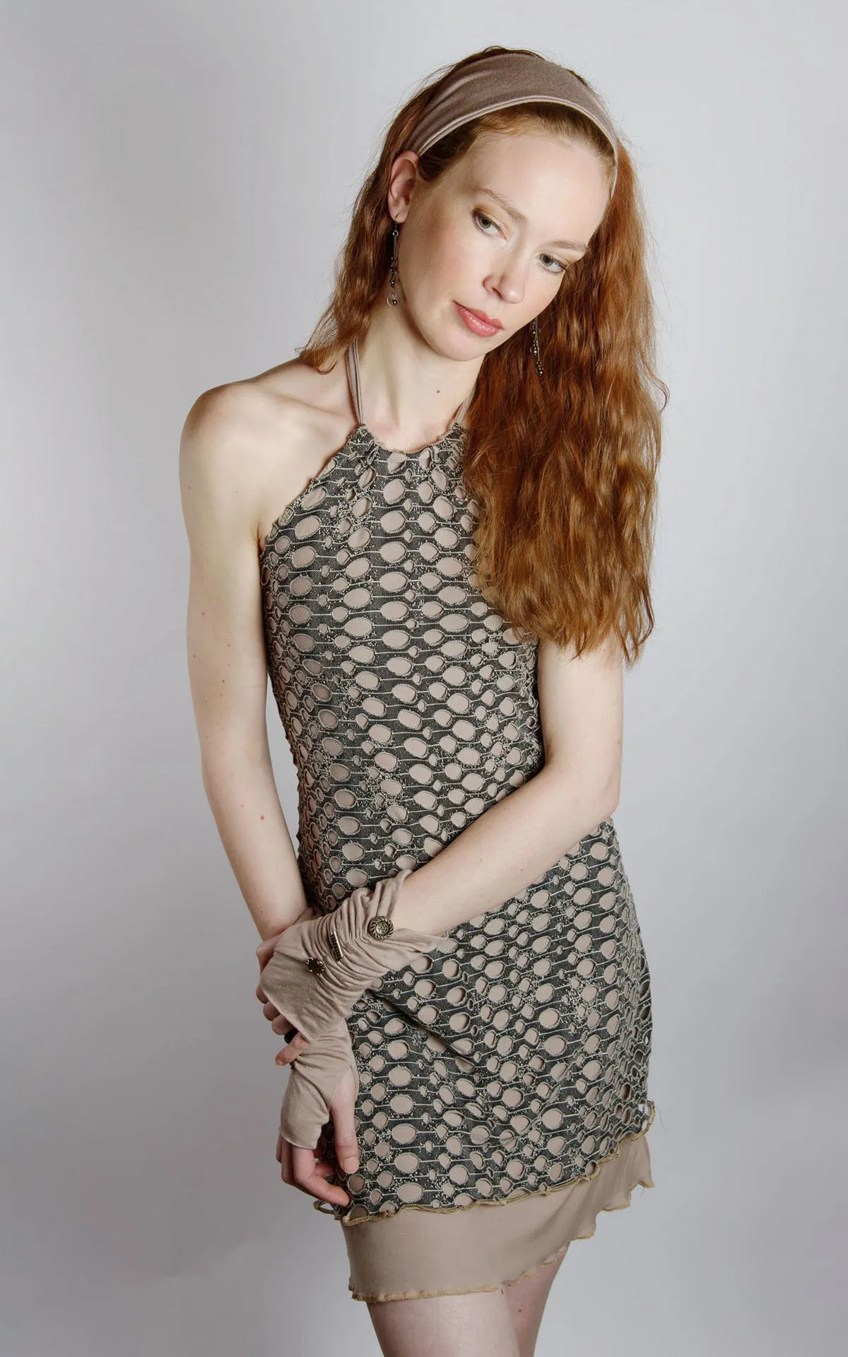 Halter Dress - Lunar Landing with Jersey Knit (Limited Availability)