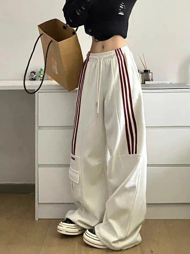 High Waist Wide Leg Pants Women Black Trouser Office Ladies Fashion Loose Grey Suit Pants