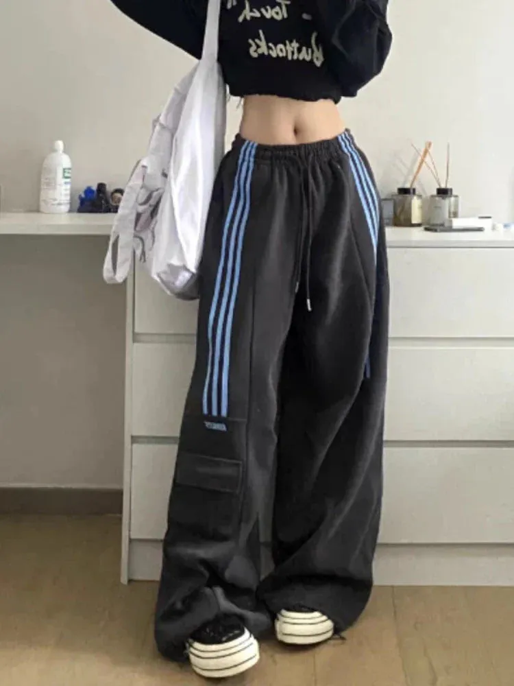 High Waist Wide Leg Pants Women Black Trouser Office Ladies Fashion Loose Grey Suit Pants