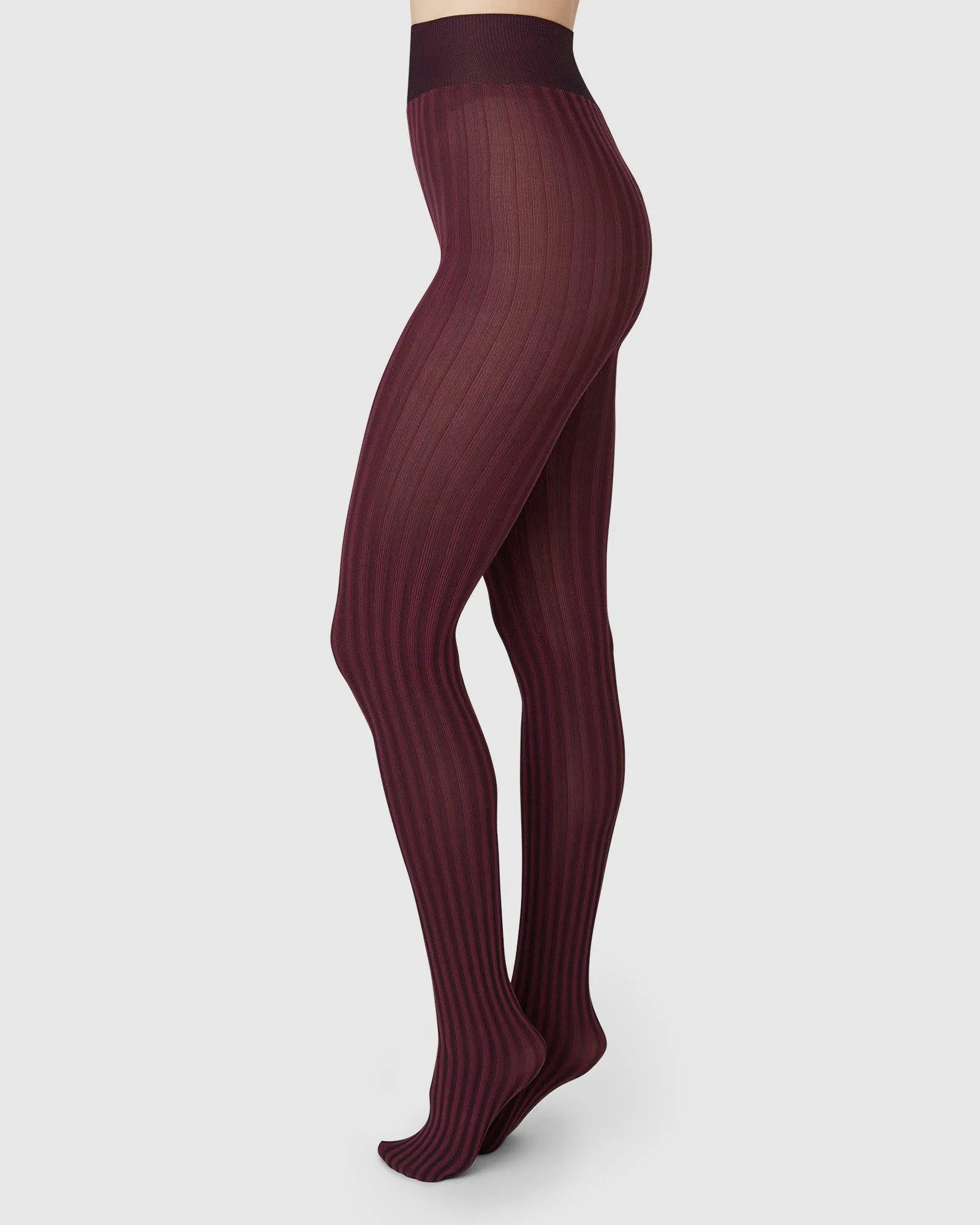 Hilda Stripe Tights Red