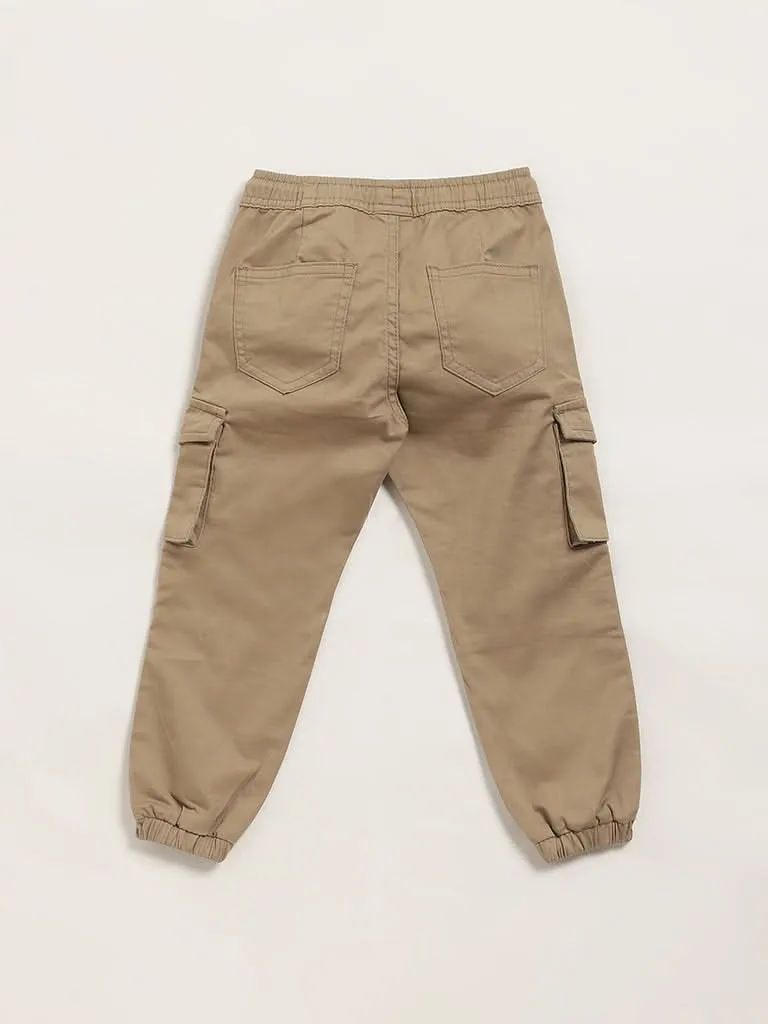 HOP Kids Beige Cargo Joggers