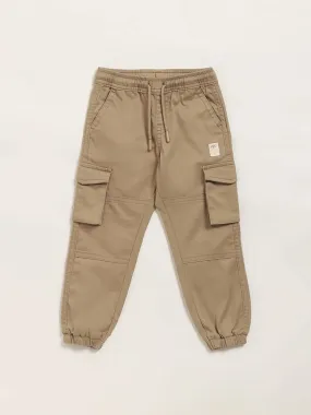 HOP Kids Beige Cargo Joggers