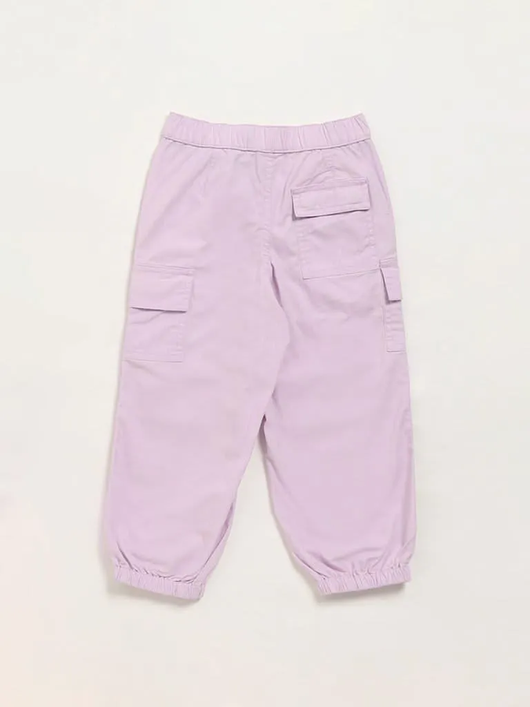 HOP Kids Plain Lilac Cargo Joggers