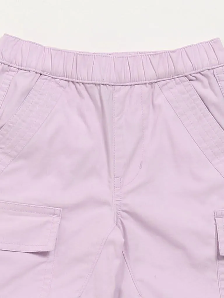 HOP Kids Plain Lilac Cargo Joggers