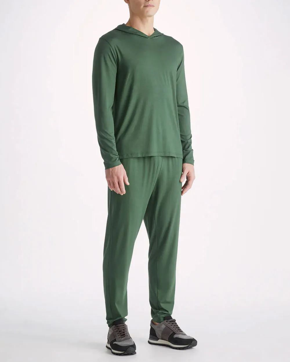 Hunter Green Micro Modal Pullover Hoodie