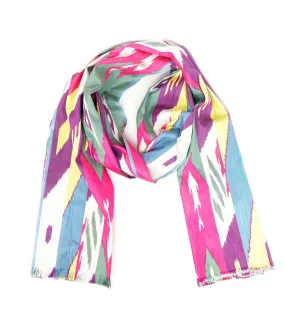 Ikat Shawl with Fringe: Bright Multi