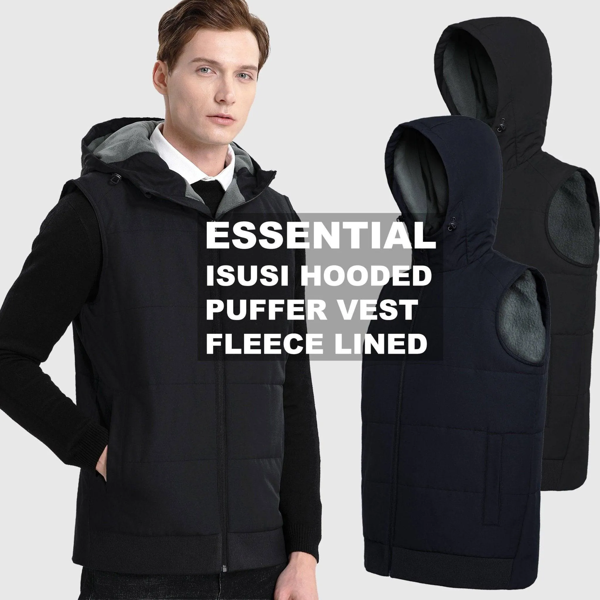 ISUSI Essential Vegan Down Vest, Insulated & Extra Fleece