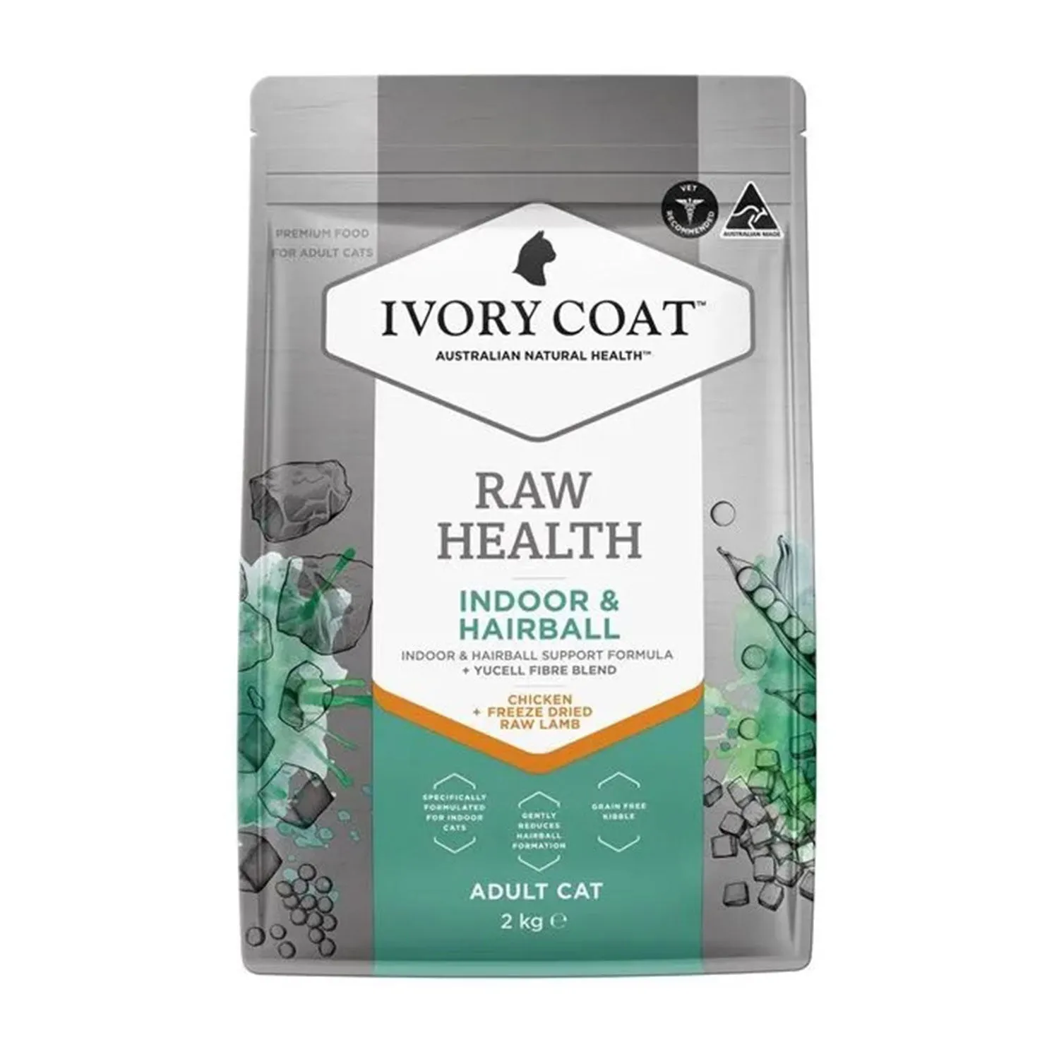 Ivory Coat Raw Health Indoor & Hairball Adult Dry Cat Food