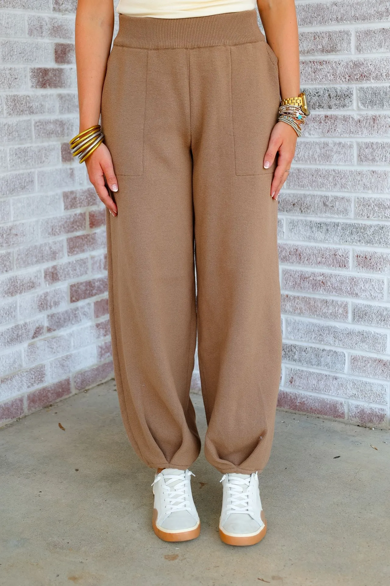 January & May - See The Fun Textured Jogger Pant