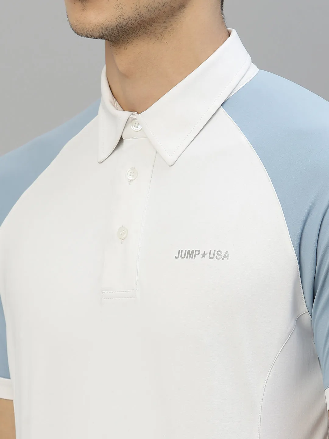 JUMP USA Men Polo Collar Sports  T-Shirt