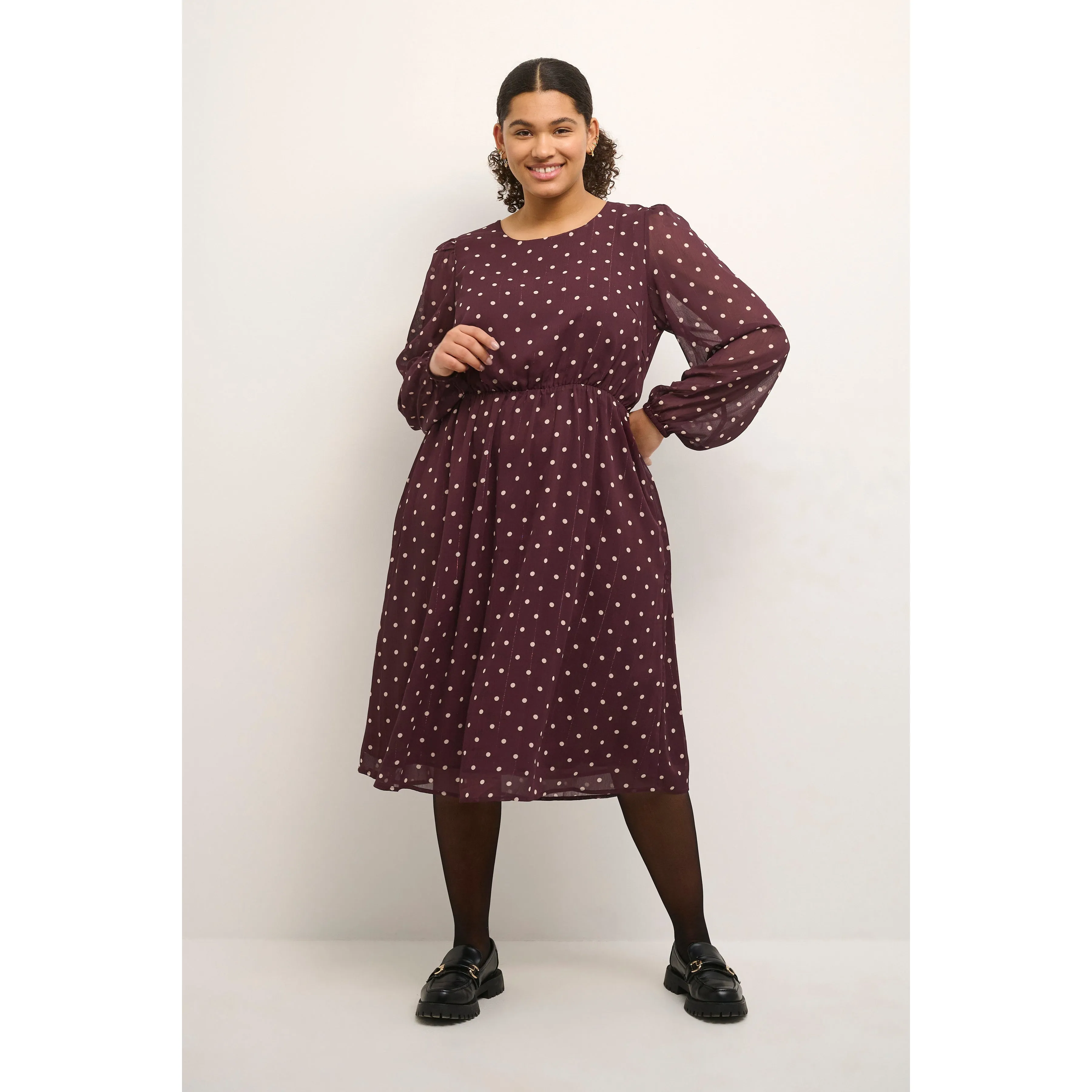 Kaffe Curve Mila Dress in Polka Dot