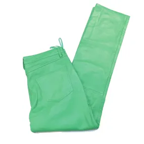 Kashani Men's Mint Green Lambskin Straight Cut Leather Pants