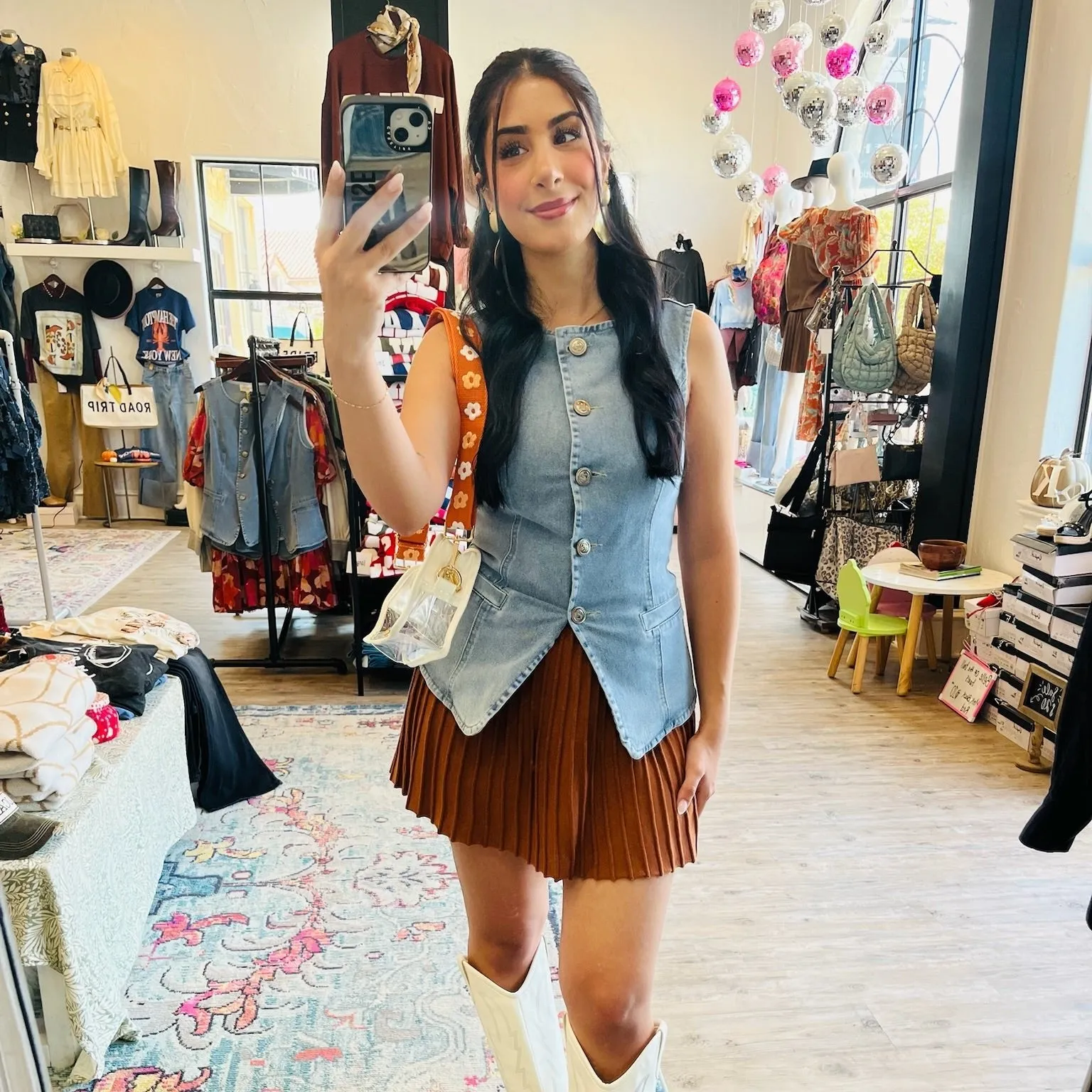 Kayley Washed Button Down Denim Vest