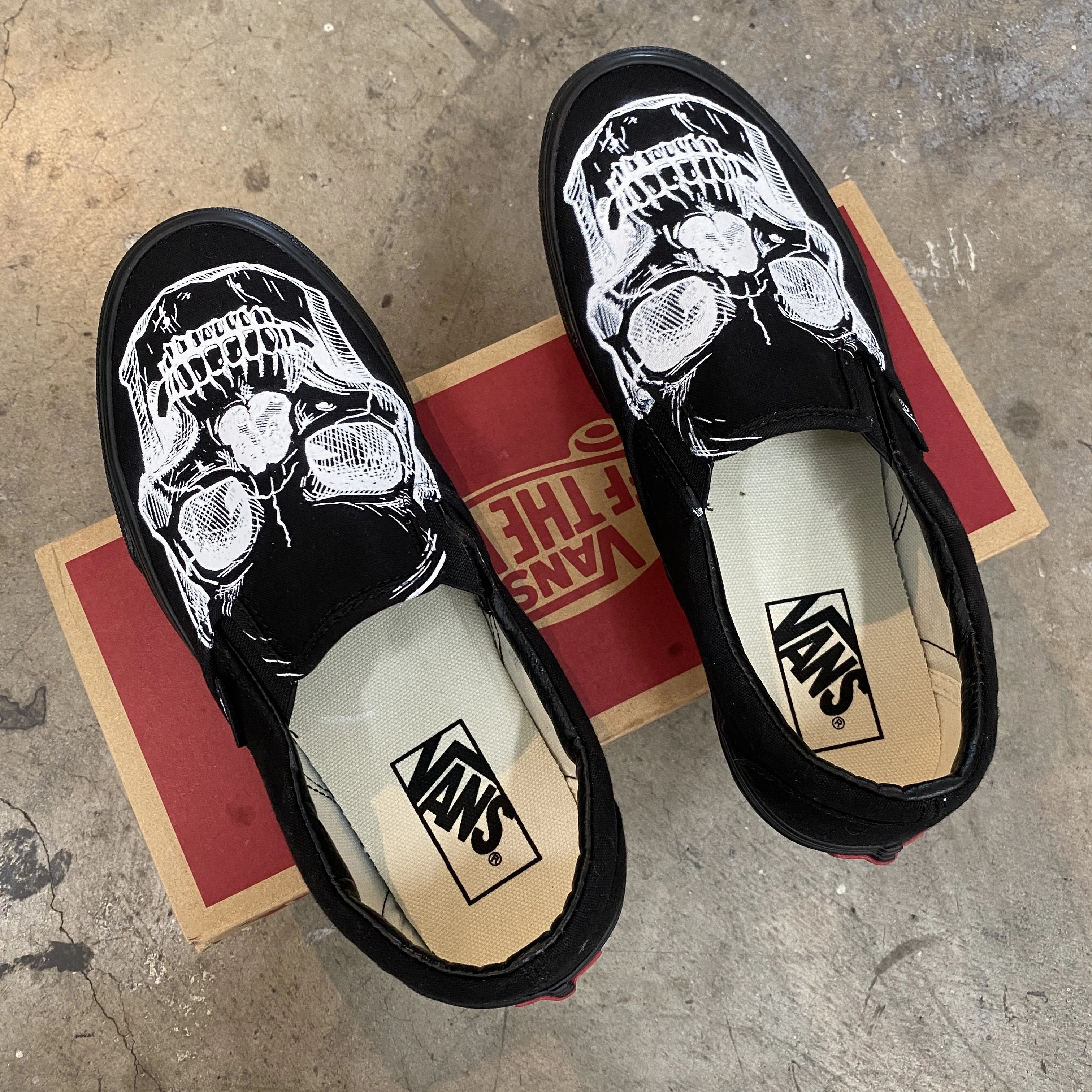 Kids Shoes - Big Skull Head Slip Ons