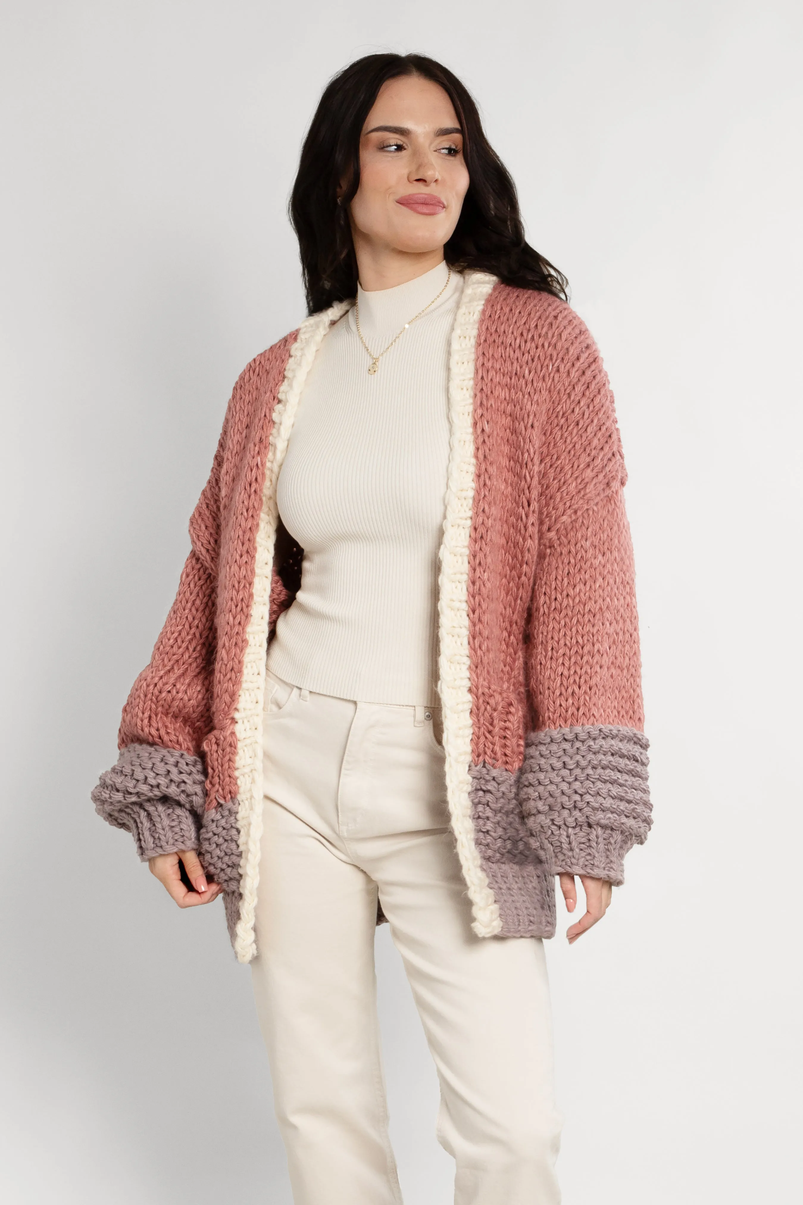 Knit Oversized Sweater Two Tone