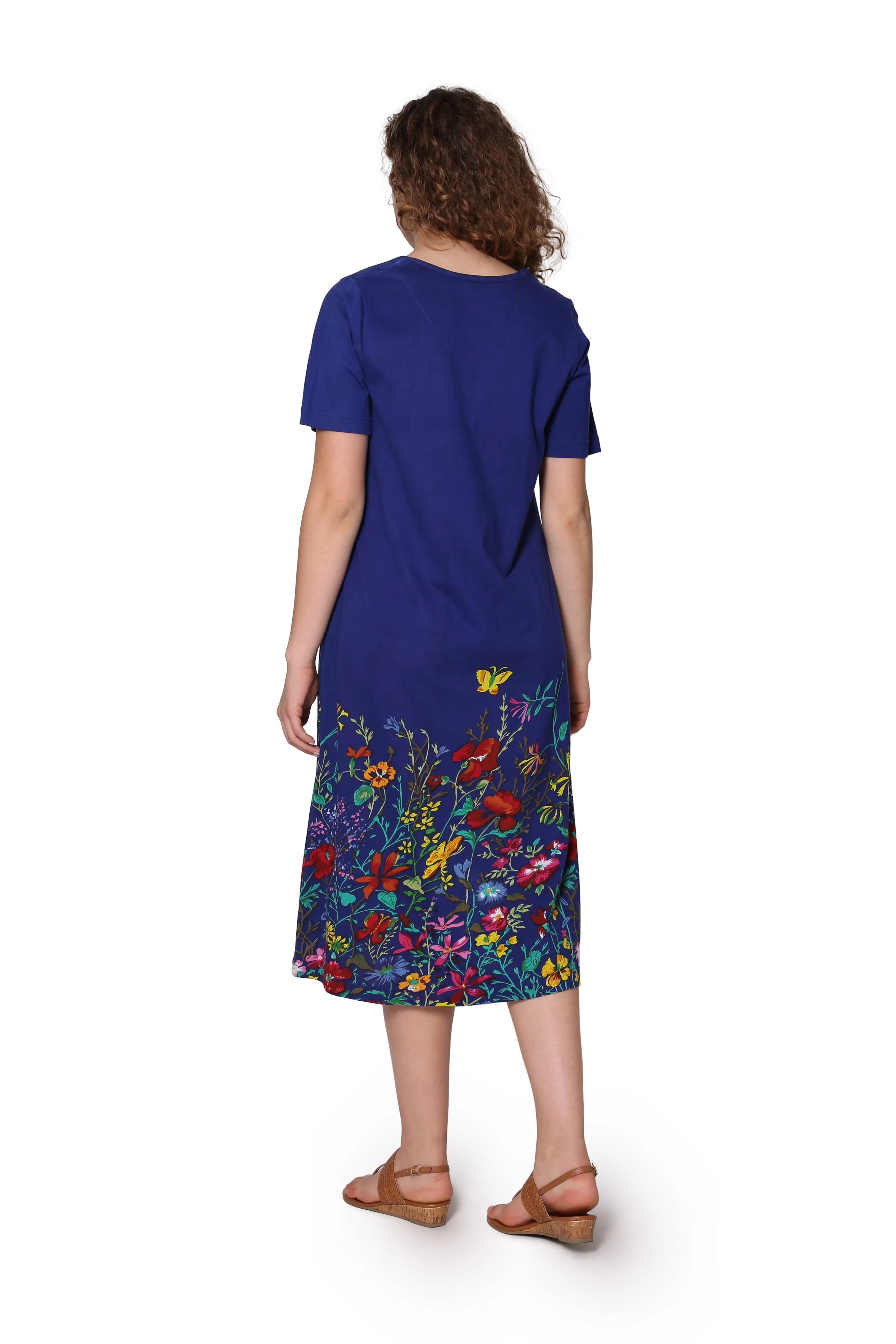 La Cera Floral Printed Short Sleeve Dress