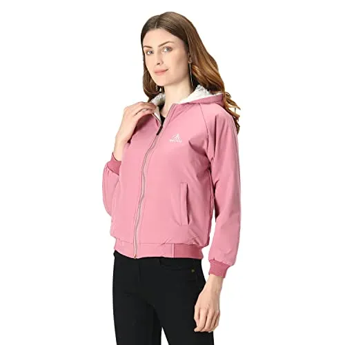 Lavozia Women's Winter Jacket Warm Jacket for Girls/Jacket Latest Stylish Solid Color Stylish Jacket Women's Quilted Jacket Regular Fit Jacket Full Sleeves Jacket (Pink, L)