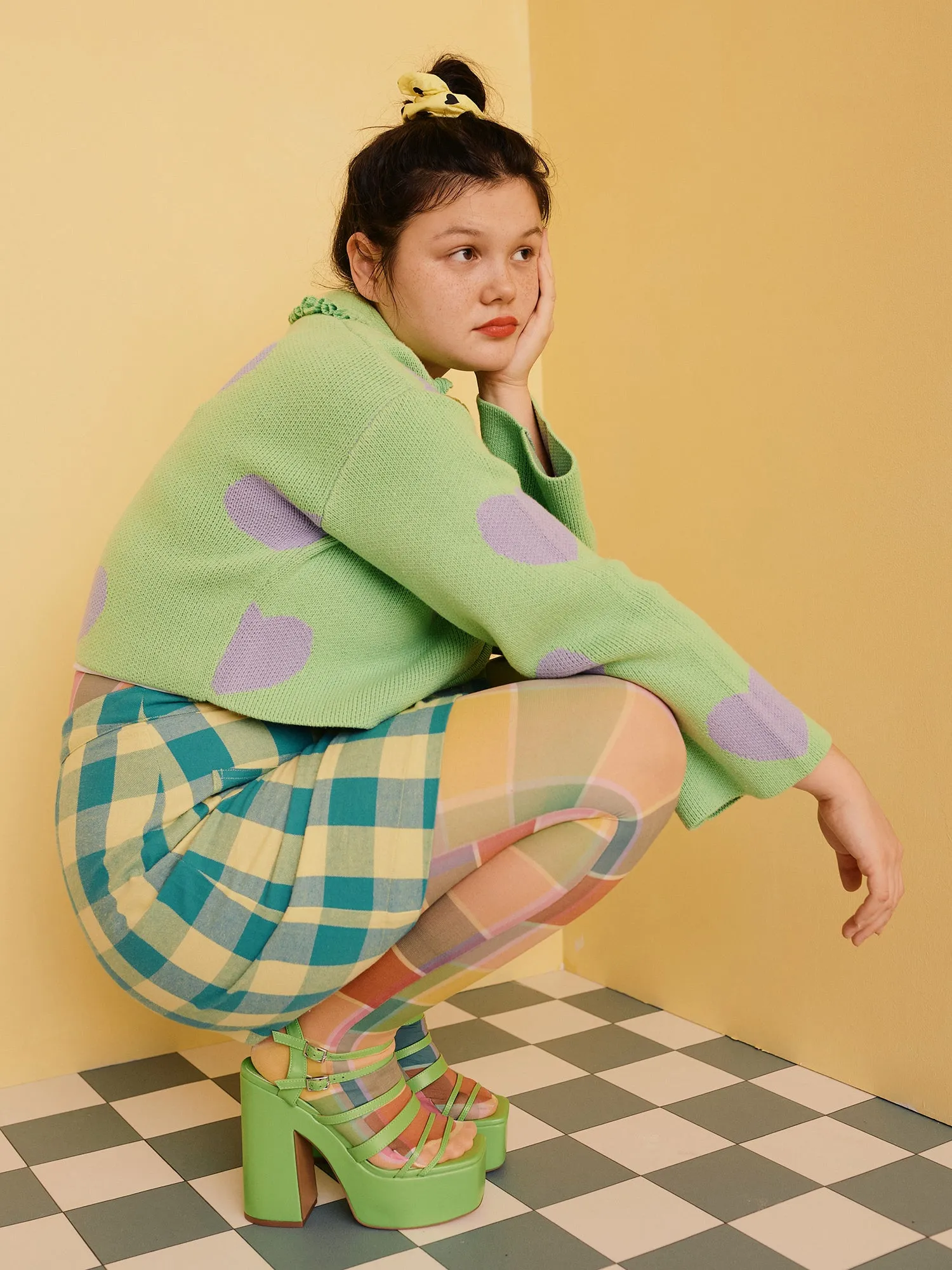 Lazy Oaf Love Me Forever Minty Zip Up Cardigan