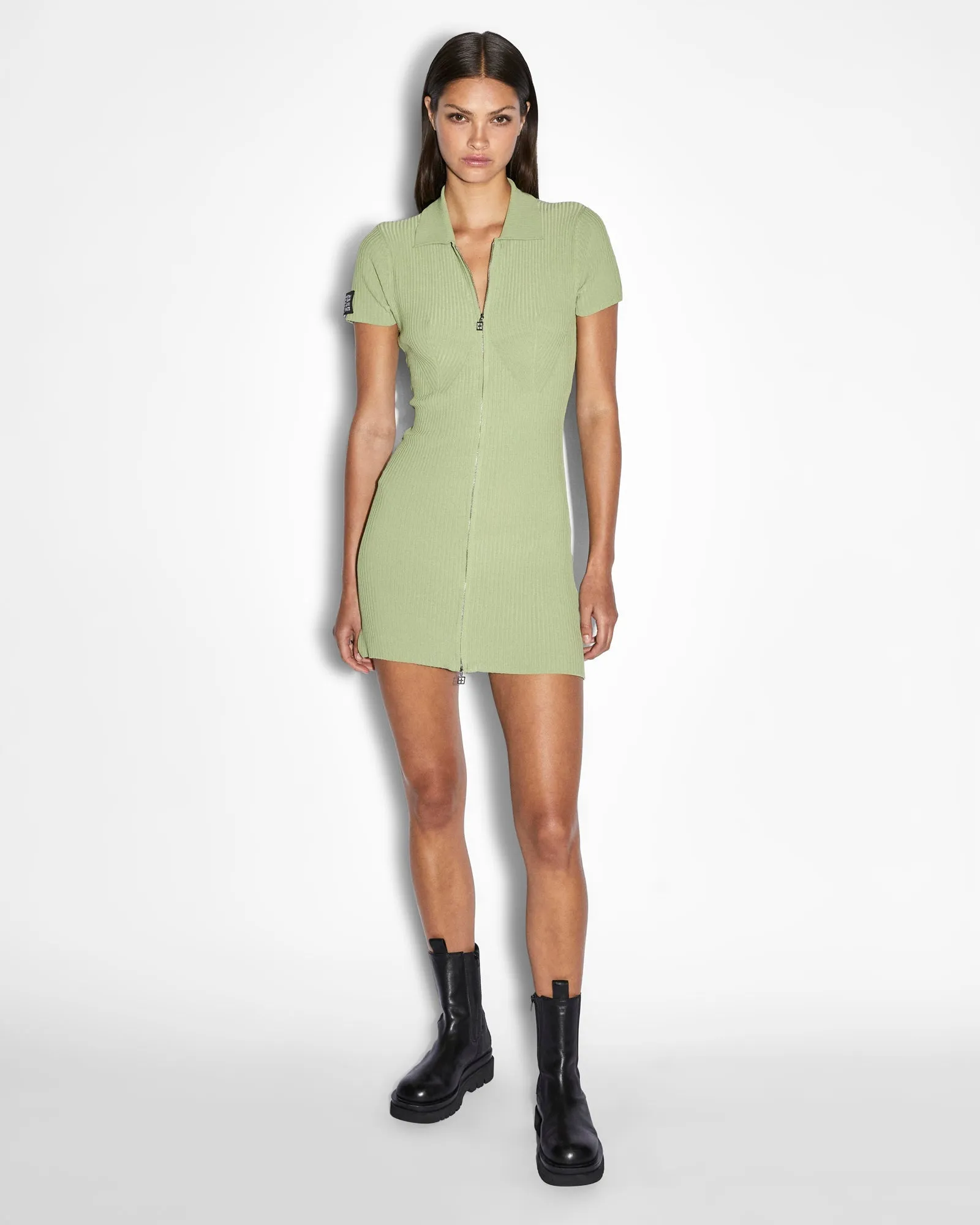 LEAGUE POLO DRESS SAGE