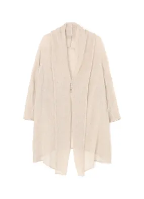 LENO CLOTH SHAWL COLLAR LONG CARDIGAN