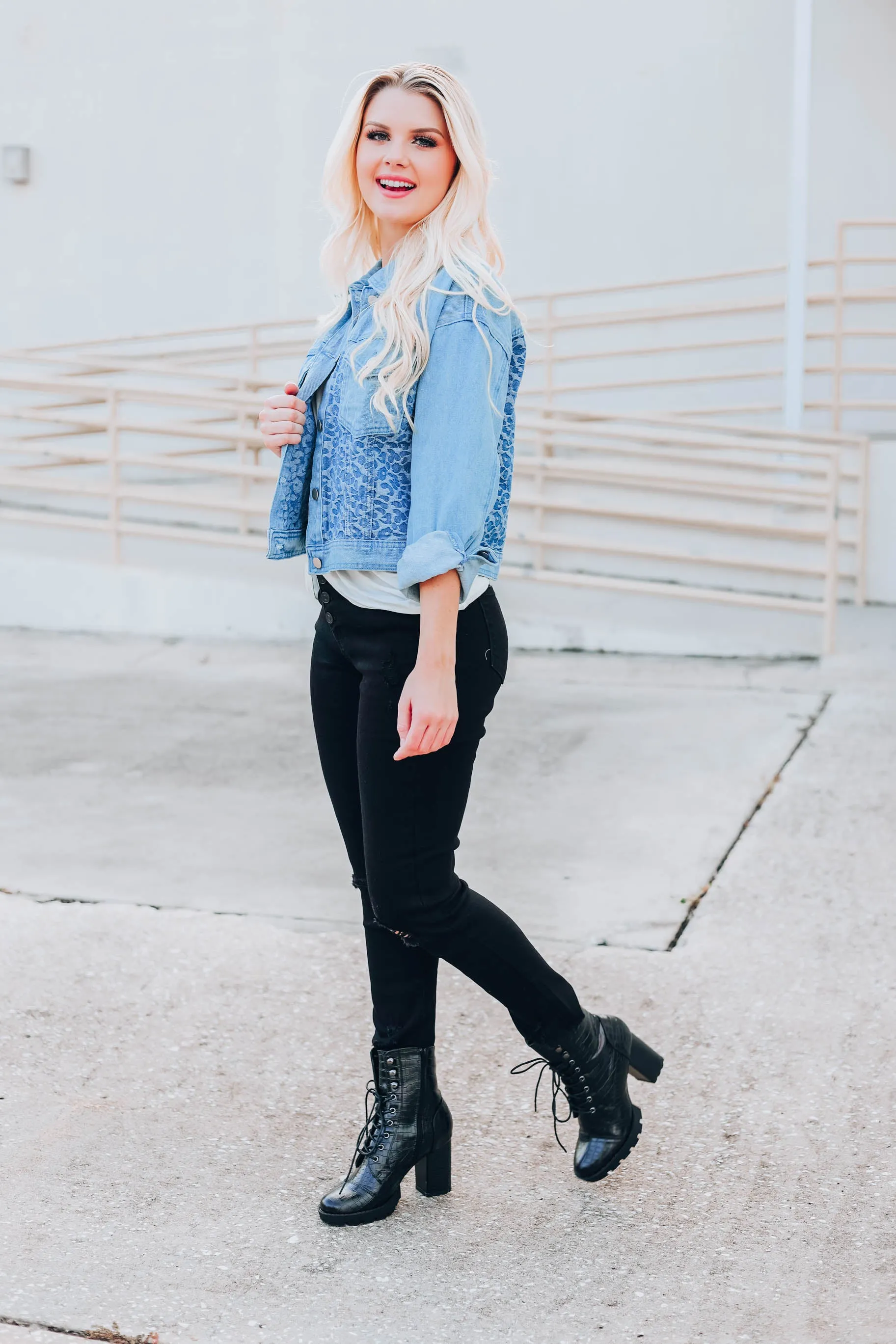 Leopard Dreamin' Denim Jacket