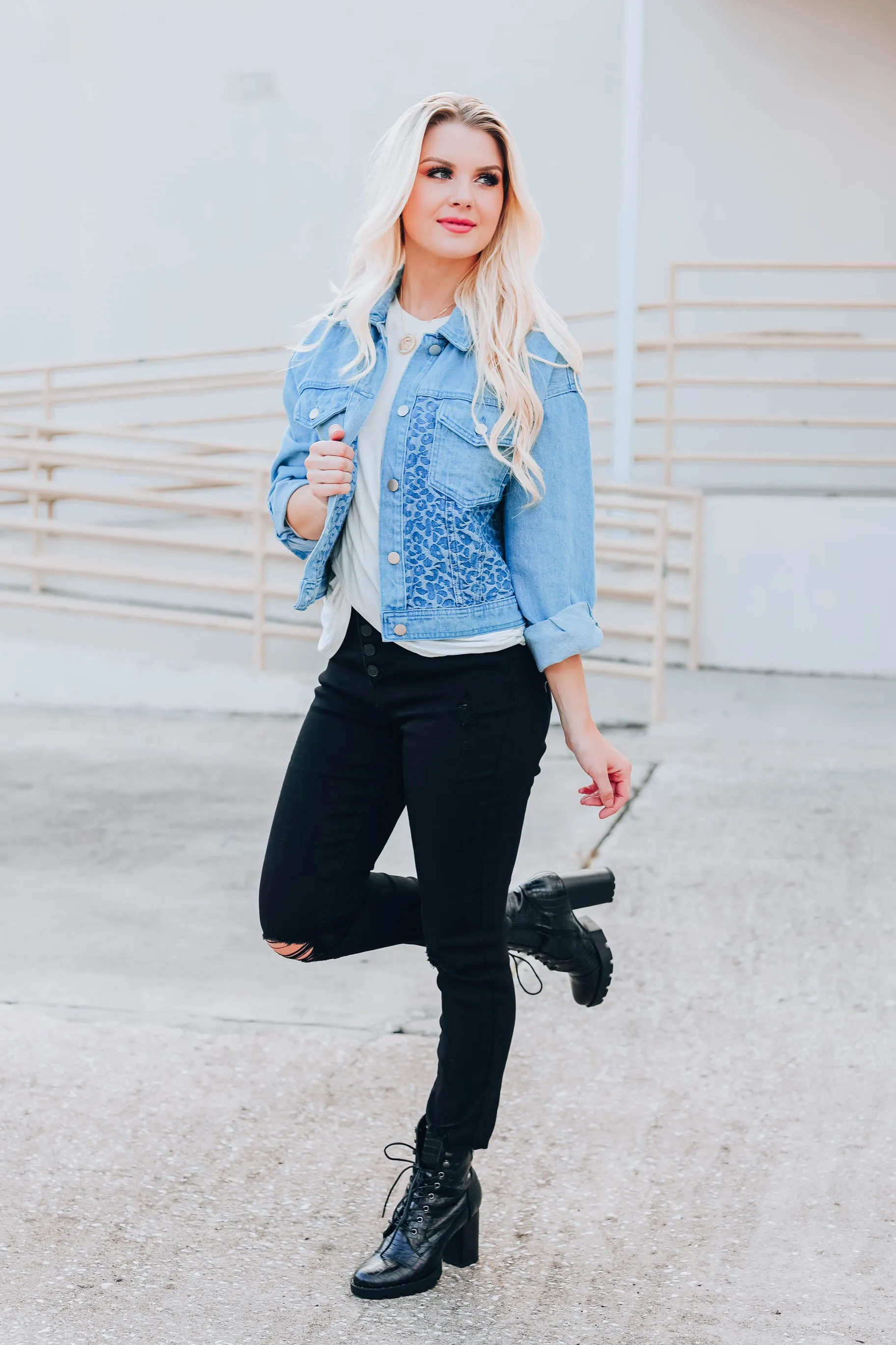 Leopard Dreamin' Denim Jacket