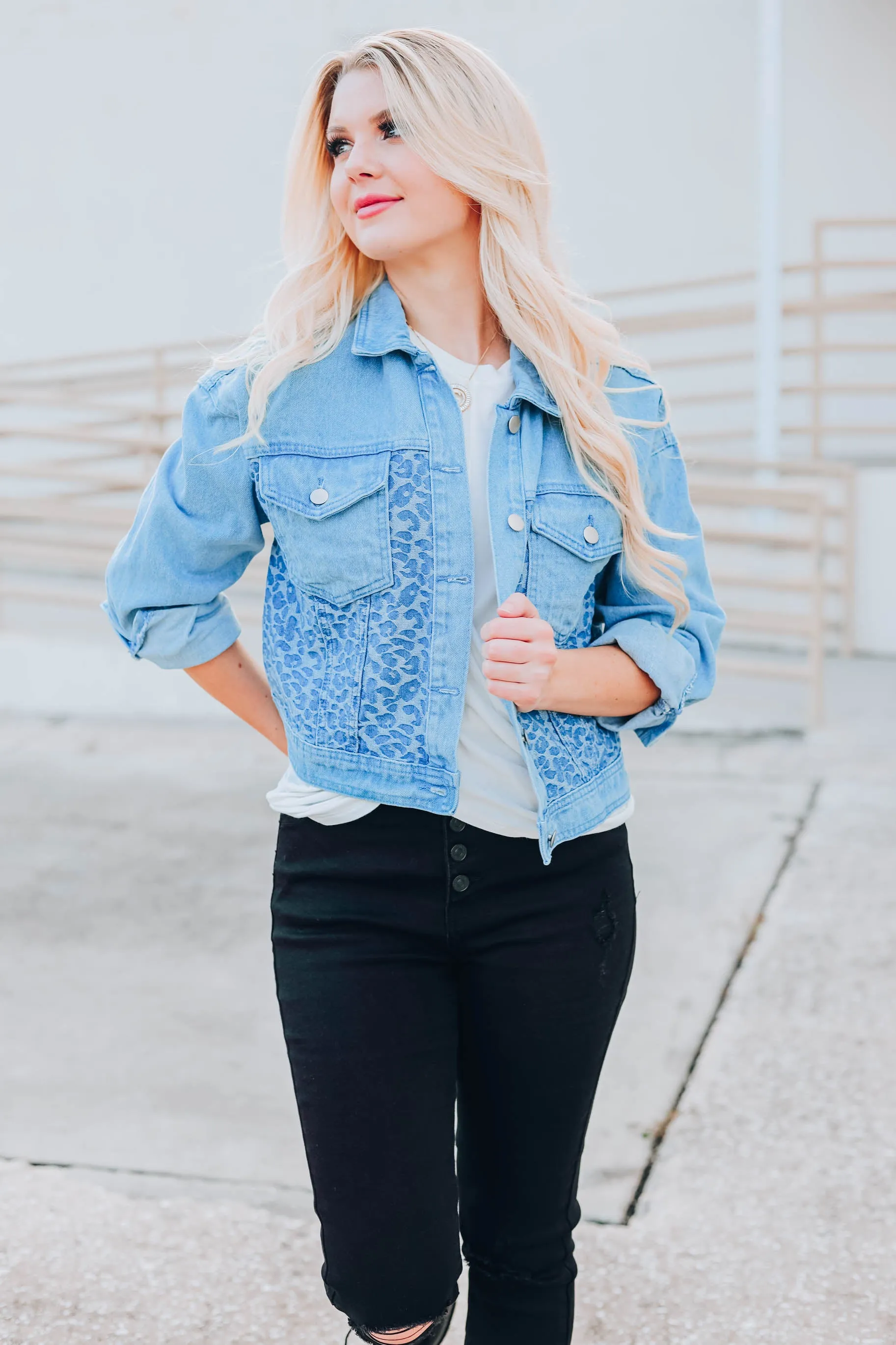 Leopard Dreamin' Denim Jacket