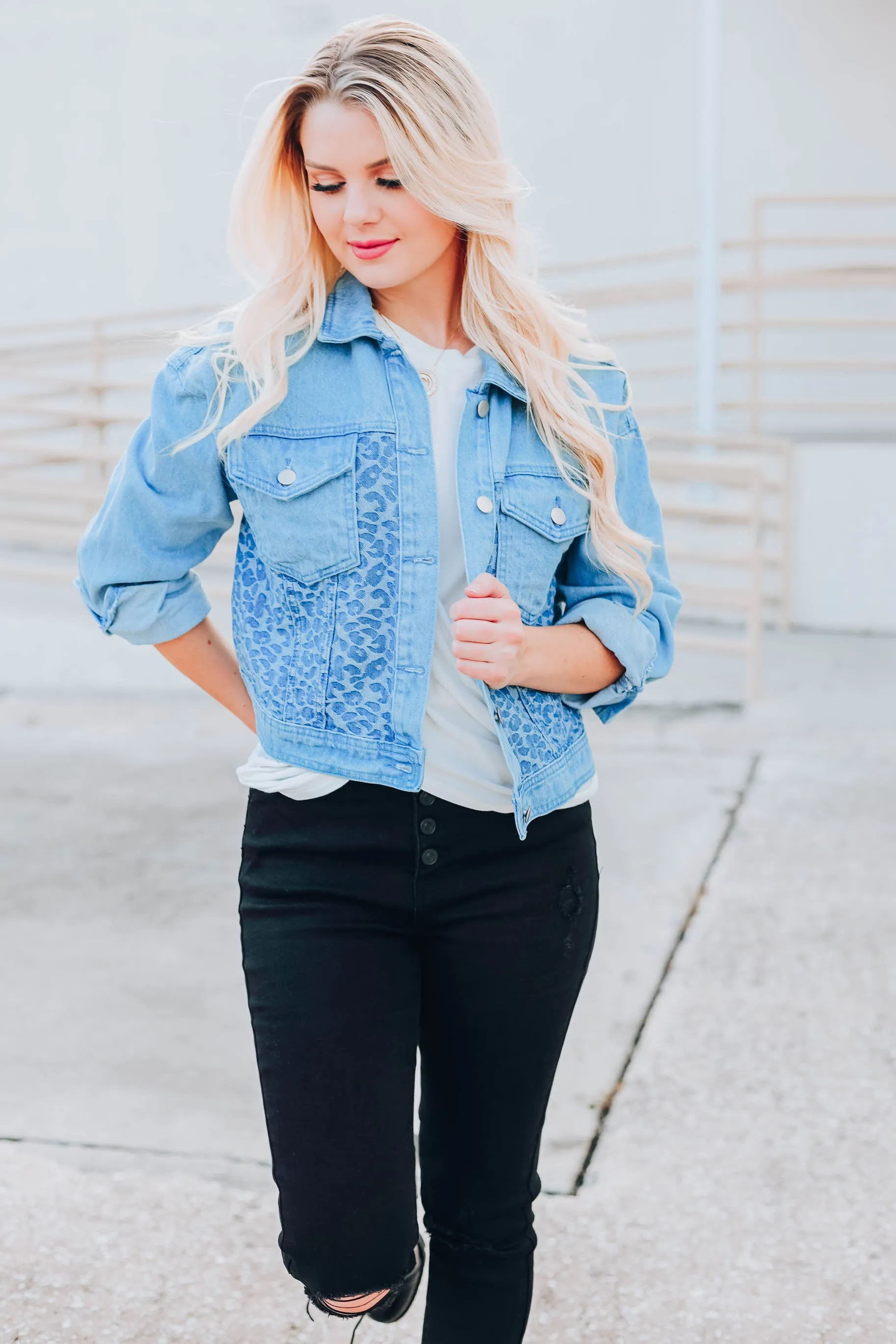 Leopard Dreamin' Denim Jacket