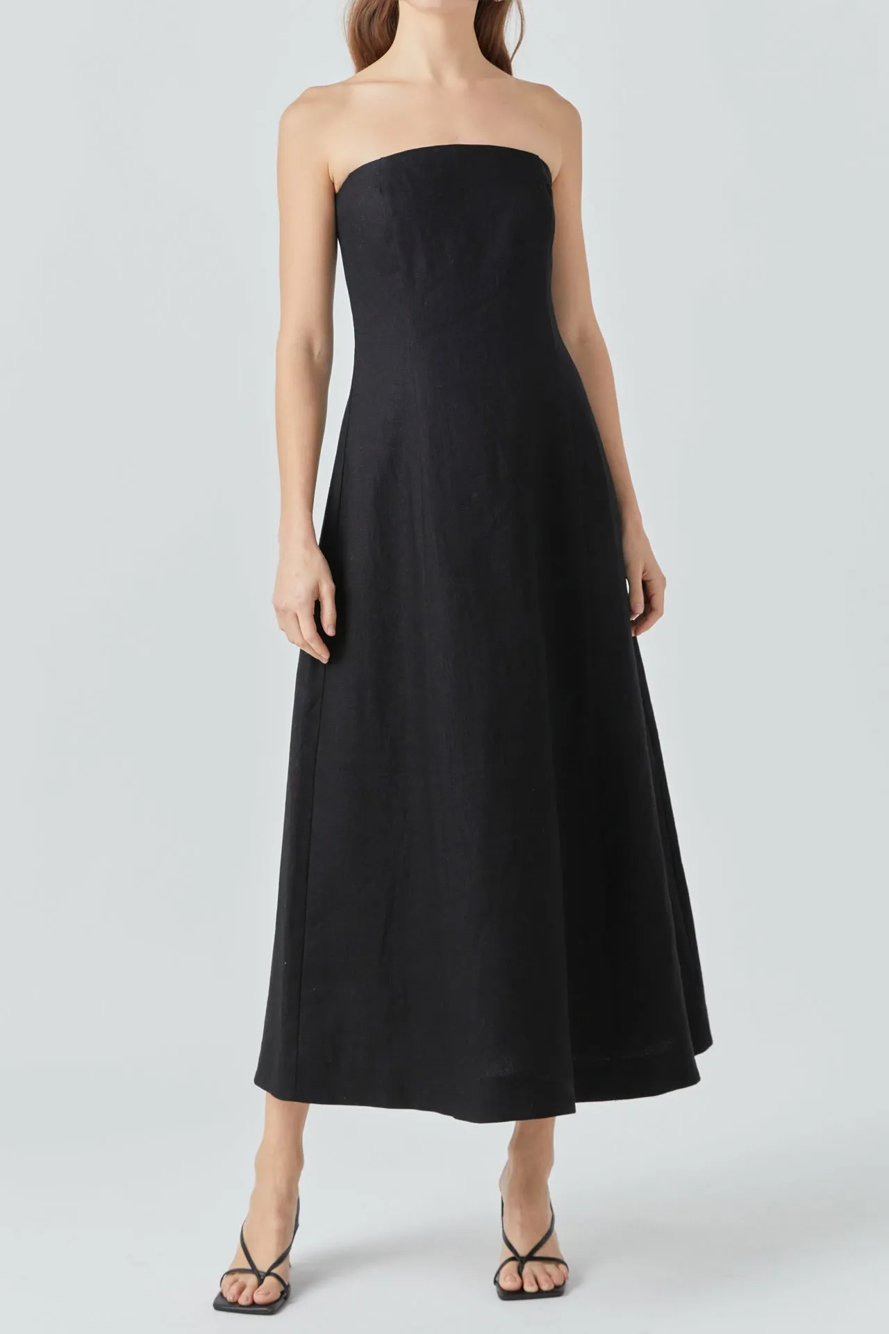 Linen Strapless Dress