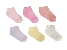 Little Team Cotton Rich Trainer Socks Pink Plain 6 Pk (0-6yrs)