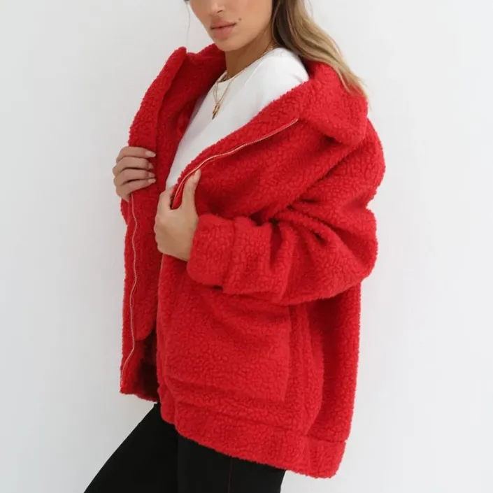 Loose Fleece Faux Shearing Fur Thick Teddy Jacket Coat