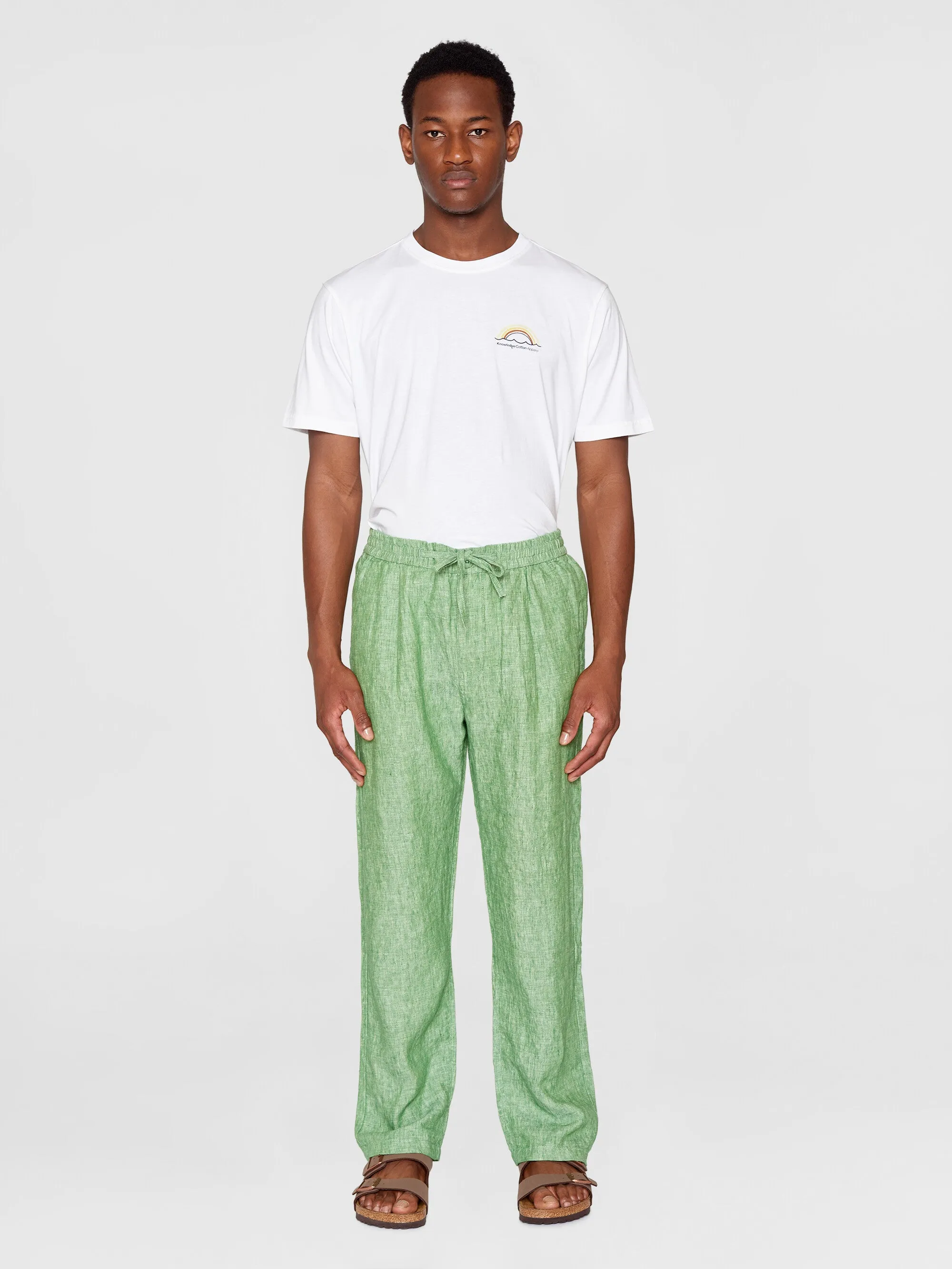 Loose linen pant - Shale Green