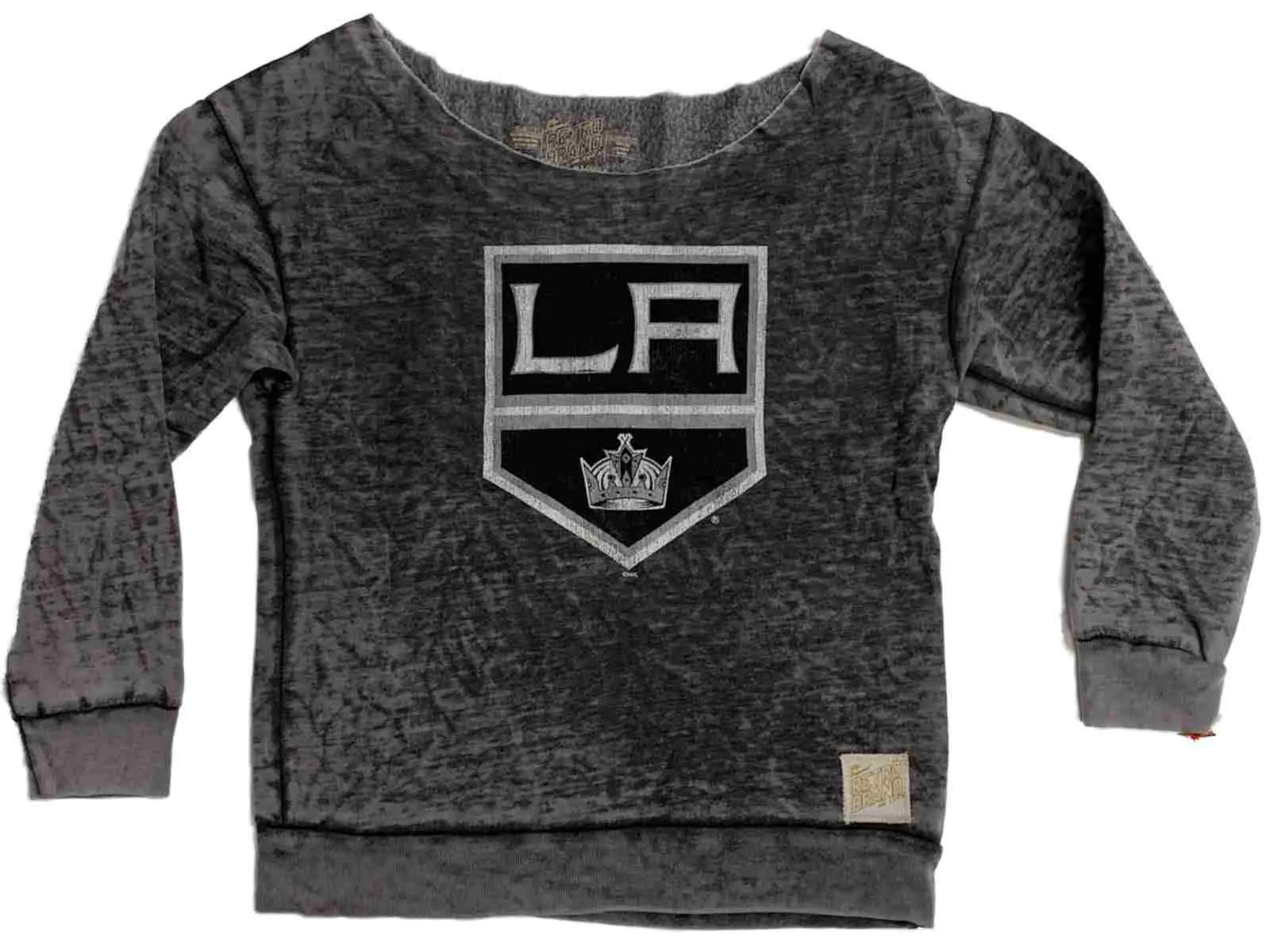 Los Angeles Kings Retro Brand WOMEN Gray Cutoff Vintage Lightweight Sweatshirt