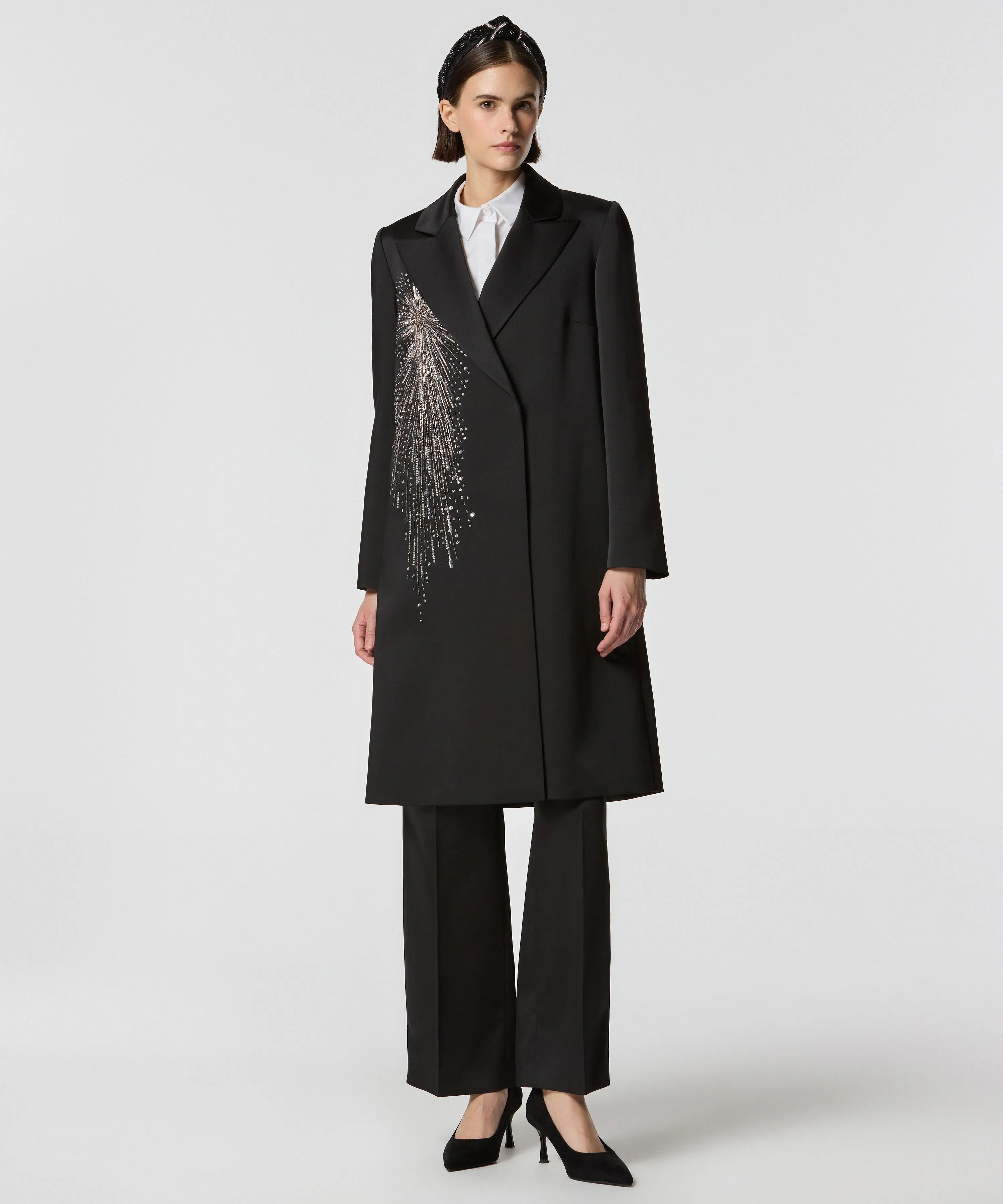 Machka Embroidered Top Coat Black