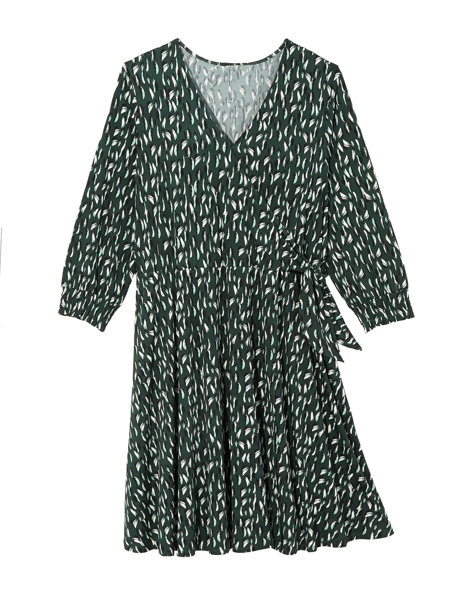 Madison Faux Wrap Dress | Forest Green