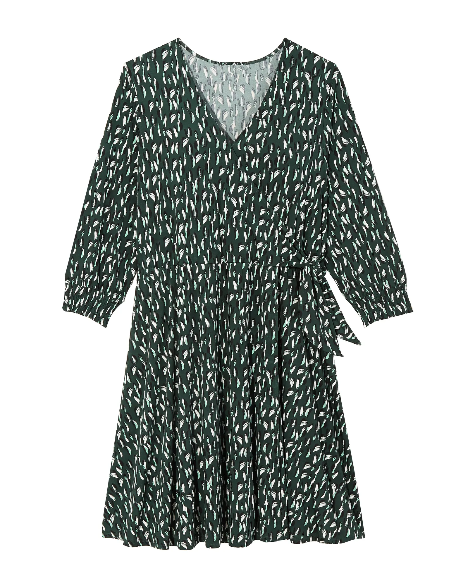 Madison Faux Wrap Dress | Forest Green