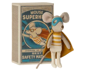 Maileg Mouse Superhero Little Brother In Matchbox