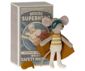 Maileg Superhero Little Brother Mouse in Matchbox