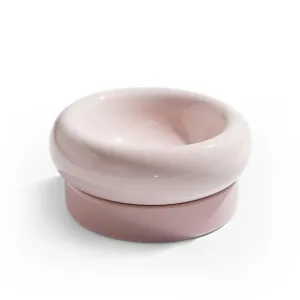 Makesure Dual Layer Ceramic Pet Bowl Pink