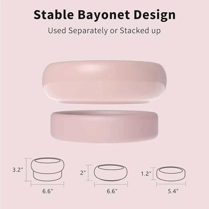 Makesure Dual Layer Ceramic Pet Bowl Pink