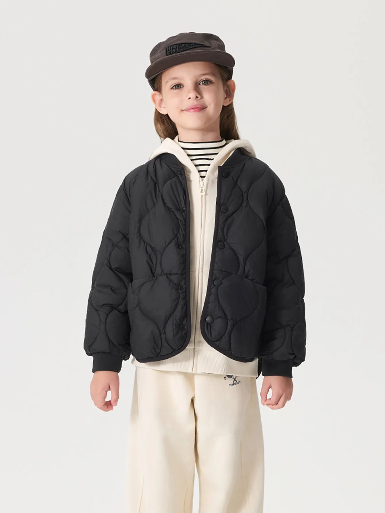 MARC & JANIE Boys Girls Baseball Collar Quilted Down Jacket 240918