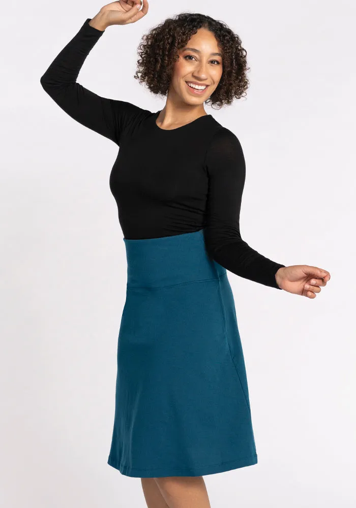 Marilyn Flowy Midi Skirt - Real Teal