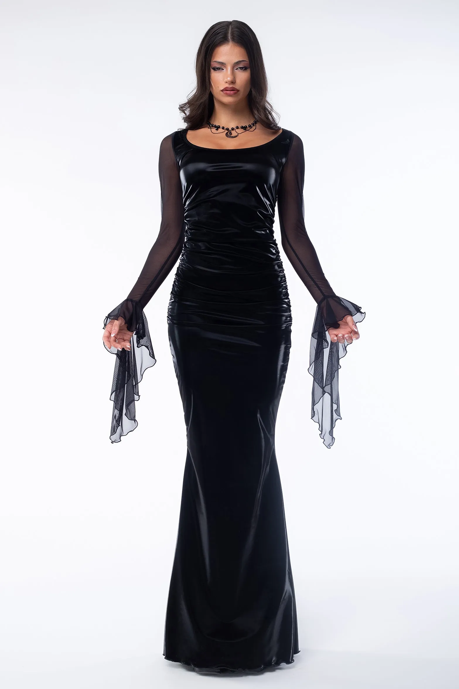 Matron Macabre Ruched Maxi Dress