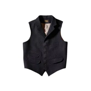 Men's Charcoal Tweed Vest