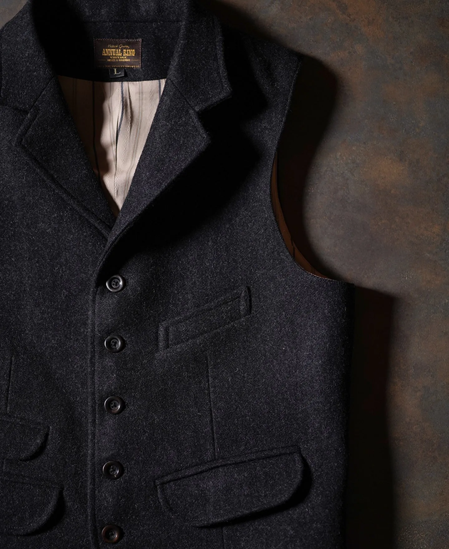 Men's Charcoal Tweed Vest